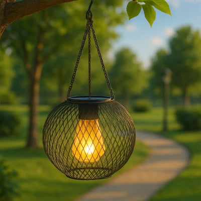 lanterne solaire blanc chaud recharge solaire suspendue à un arbre