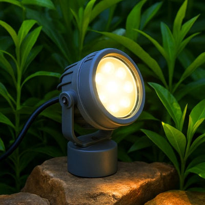 spot solaire extérieur subaquatique sur pierre dans verdure