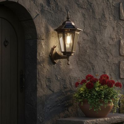 applique exterieur solaire étanchéité IP65 sur mur en pierre de taille