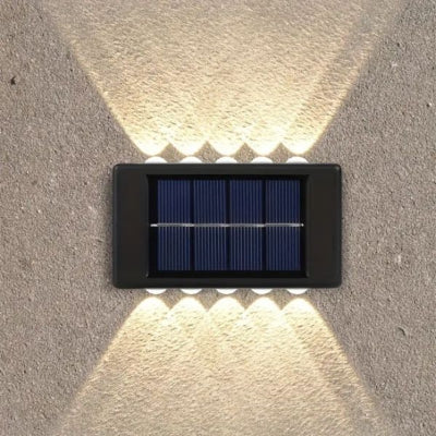 Applique exterieur solaire sur mur double éclairage haut et bas