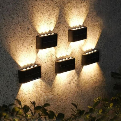 Applique exterieur solaire murale sur mur 8 LED en ABS