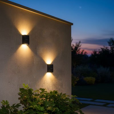 Applique murale exterieur solaire ABS acrylique design moderne