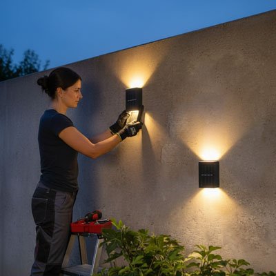 Applique murale exterieur solaire installation facile façade terrasse jardin