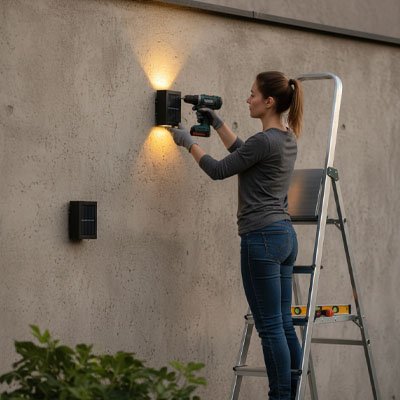 Applique murale exterieur solaire panneau silicium monocristallin