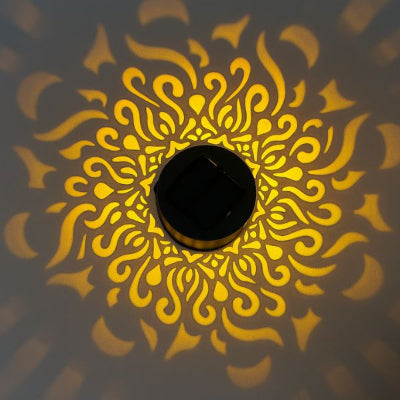 applique solaire exterieur reflets en forme de mandala