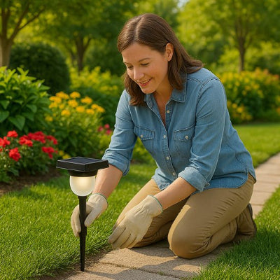 éclairage extérieur solaire avec détecteur jardin allée terrasse IP65