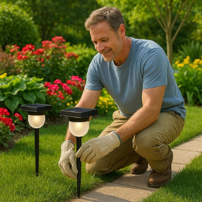 éclairage extérieur solaire avec détecteur noir durable sans fil 