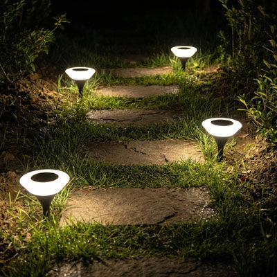 Lampes solaires eclairage sol exterieur pour allée de jardin, éclairage LED automatique étanche IP65 pour chemin extérieur et pelouse