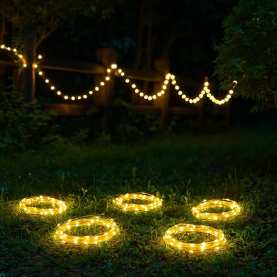 Guirlande solaire charge rapide installation facile dans jardin