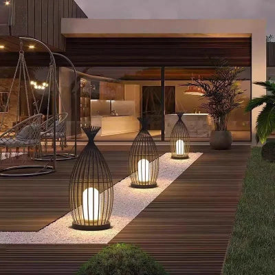 lampe exterieur economie energie dans jardin moderne