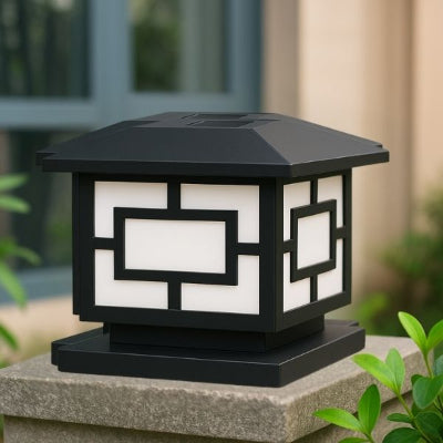 lampe exterieur solaire blanc froid sur pilier