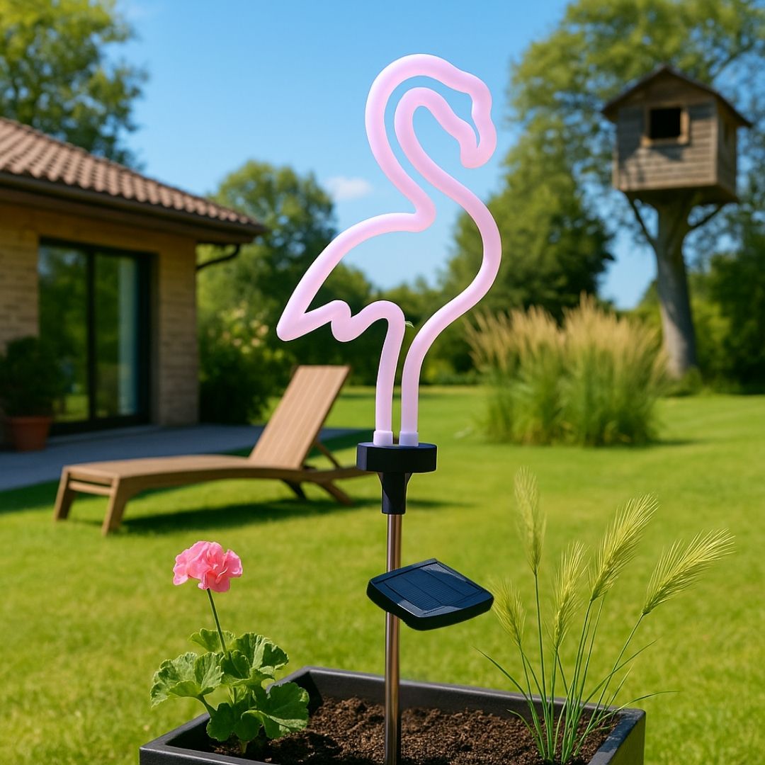 lampe solaire exterieur installation facile dans jardiniere en plein jour