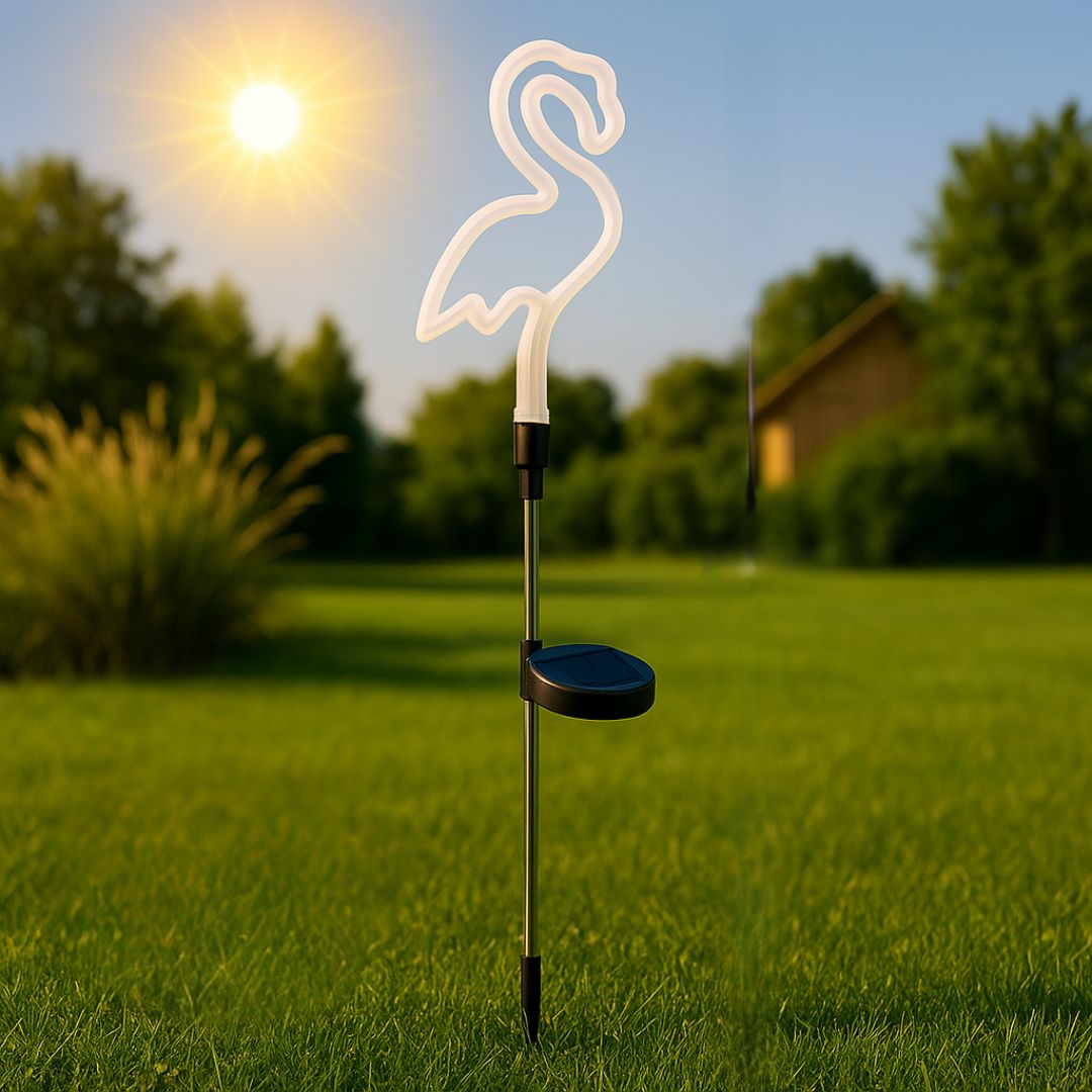lampe solaire exterieur dans un jardin se recharge au soleil