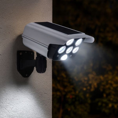 spot exterieur solaire étanche lumière blanc froid sur mur 